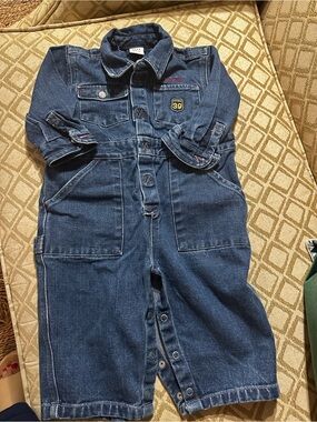 Baby Gap Denim Overalls with Garage Mechanic Theme